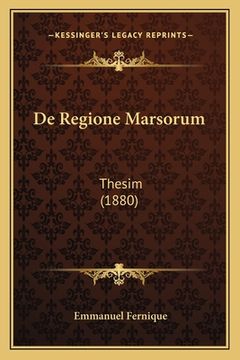 portada De Regione Marsorum: Thesim (1880) (en Latin)