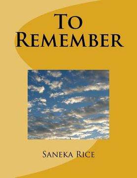 portada To Remember (en Inglés)