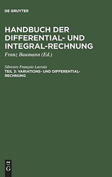 portada Handbuch der Differential- und Integral-Rechnung, Teil 3, Variations- und Differential- Rechnung (en Alemán)