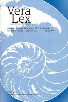 portada vera lex: journal of the international natural law society (in English)