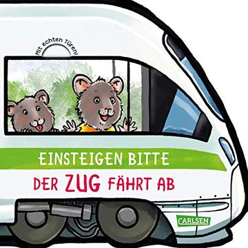 portada Mein Kleiner Fahrzeugspaß: Einsteigen Bitte! Der zug Fährt Ab! Lustiges Reimebuch mit Klappen in Ice-Anmutung - ab 18 Monaten (in German)