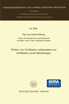 portada Fördern von Frischbeton, insbesondere von Leichtbeton, durch Rohrleitungen (Forschungsberichte des Landes Nordrhein-Westfalen) (German Edition)