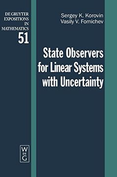 portada State Observers for Linear Systems With Uncertainty (de Gruyter Expositions in Mathematics) (in English)