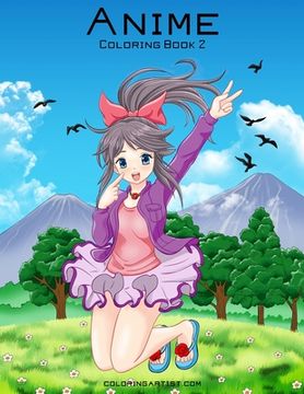 portada Anime Coloring Book 2 (en Inglés)