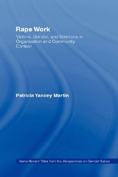portada rape work: victims, gender, and emotions in organization and community context (en Inglés)