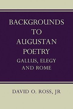 portada Backgrounds to Augustan Poetry Paperback (in English)