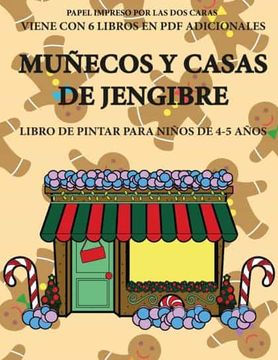 portada Libro de Pintar Para Niños de 4-5 Años (Muñecos y Casas de Jengibre) (in Spanish)