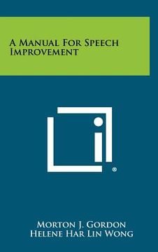 portada a manual for speech improvement (en Inglés)