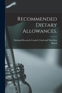 portada Recommended Dietary Allowances. (en Inglés)