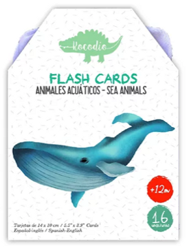 portada Flash Card Animales Acuaticos (en Español-Inglés)