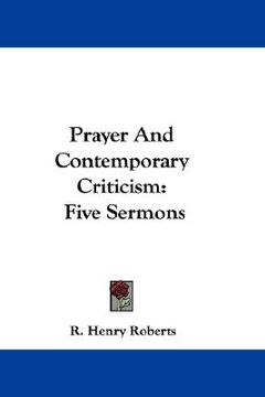 portada prayer and contemporary criticism: five sermons (in English)