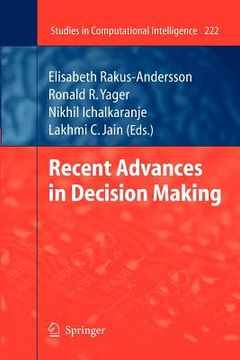 portada recent advances in decision making (en Inglés)