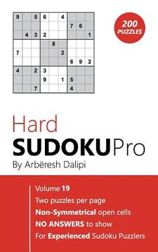 portada Sudoku: Hard Sudoku Pro Book for Experienced Puzzlers (200 puzzles), Vol. 19 (en Inglés)