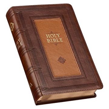 portada Kjv Holy Bible, Giant Print Standard Size Faux Leather red Letter Edition - Thumb Index & Ribbon Marker, King James Version, Saddle tan (en Inglés)