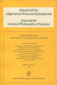 portada JOURNAL FOR GENERAL PHILOSOPHY OF SCIENCE. ZEITSCHRIFT FUR ALLGEMEINE WISSENSCHAFTSTHEORIE. BAND VII HEFT 2, 1976.