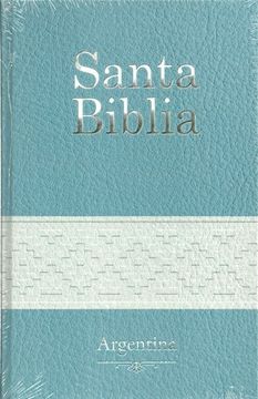 portada Santa Biblia Letra Grande Argentina Celeste Y Blanca