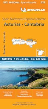 portada Michelin map Spain: Northwest, Asturias, Cantabria map 572 (in English)