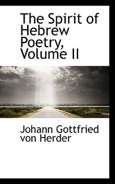 portada the spirit of hebrew poetry, volume ii
