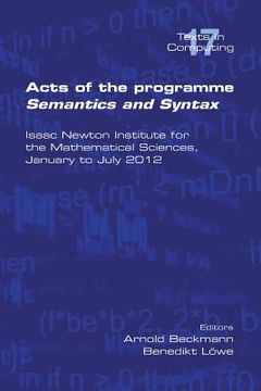 portada Acts of the Progamme Sematics and Syntax (en Inglés)
