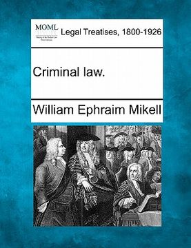 portada criminal law. (en Inglés)