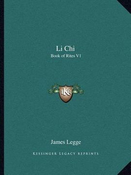 portada li chi: book of rites v1 (en Inglés)