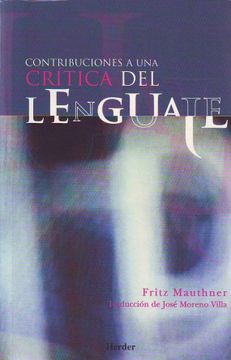 portada Contribuciones a una Critica del Lenguaje (in Spanish)