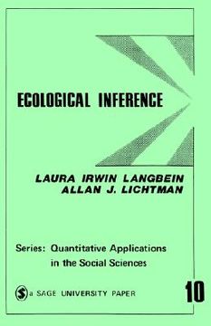 portada ecological inference (en Inglés)