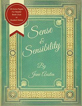 portada Sense and Sensibility: 20 Extra Pages for Reader, Book Club and Student Notes (in English)