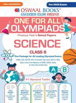 portada Oswaal One For All Olympiad Previous Years' Solved Papers, Class-8 Science Book (For 2023 Exam) (in English)