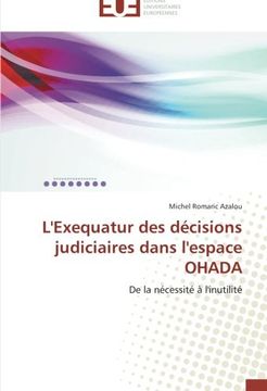 portada L'Exequatur des décisions judiciaires dans l'espace OHADA
