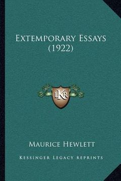 portada extemporary essays (1922) (in English)