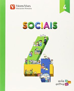 portada Aula Activa, sociais, 4 Educación Primaria (Paperback) (en Gallego)