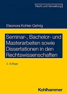 portada Seminar-, Bachelor- Und Masterarbeiten Sowie Dissertationen in Den Rechtswissenschaften (en Alemán)