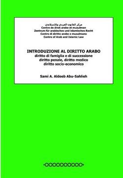 portada Introduzione Al Diritto Arabo: Diritto Di Famiglia E Di Successione, Diritto Penale, Diritto Medico, Diritto Socio-Economico (en Italiano)