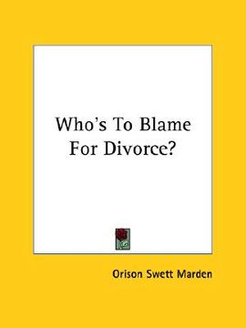 portada who's to blame for divorce? (in English)