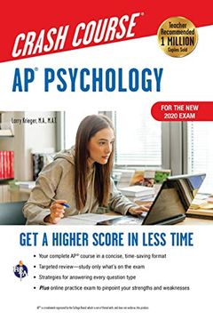 portada Ap(R) Psychology Crash Course, for the new 2020 Exam, Book + Online: Get a Higher Score in Less Time (Advanced Placement (Ap) Crash Course) (en Inglés)
