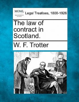 portada the law of contract in scotland. (en Inglés)
