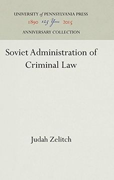 portada Soviet Administration of Criminal law (Law School) (in English)