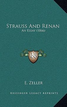 portada strauss and renan: an essay (1866) (in English)