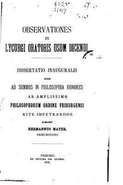 portada Observationes in Lycurgi oratoris usum dicendi (in Latin)