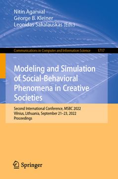 portada Modeling and Simulation of Social-Behavioral Phenomena in Creative Societies: Second International Conference, Msbc 2022, Vilnius, Lithuania, Septembe (in English)