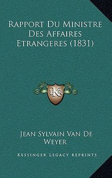 portada Rapport Du Ministre Des Affaires Etrangeres (1831) (in French)