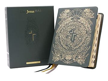 portada The Jesus Bible Artist Edition, Niv, Genuine Leather, Calfskin, Green, Limited Edition, Thumb Indexed, Comfort Print (en Inglés)