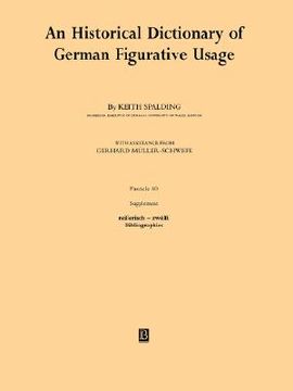 portada an historical dictionary of german figurative usage: fascicle 60: supplement (in English)