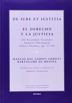 portada De iure et iustitia = El derecho y la justicia (Colección de pensamiento medieval y renacentista)