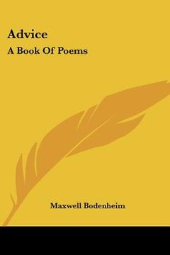 portada advice: a book of poems (en Inglés)