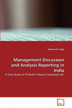 portada management discussion and analysis reporting in india (en Inglés)