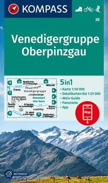 portada Kompass Wanderkarte 38 Venedigergruppe, Oberpinzgau 1: 50. 000 (en Alemán)