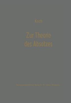 portada Zur Theorie Des Absatzes: Erich Gutenberg Zum 75. Geburtstag (en Alemán)