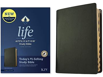 portada Kjv Life Application Study Bible, Third Edition (Red Letter, Genuine Leather, Black, Indexed) (en Inglés)